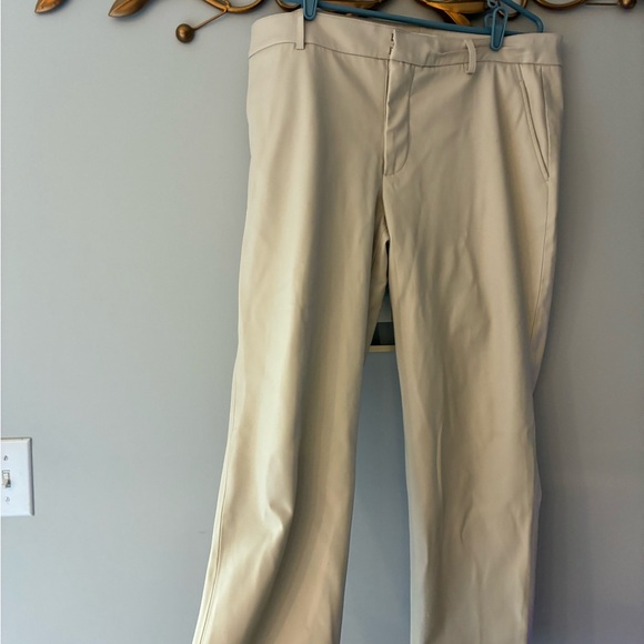 Zara buttery soft faux leather Cream Chinos sz14 - Picture 1 of 4